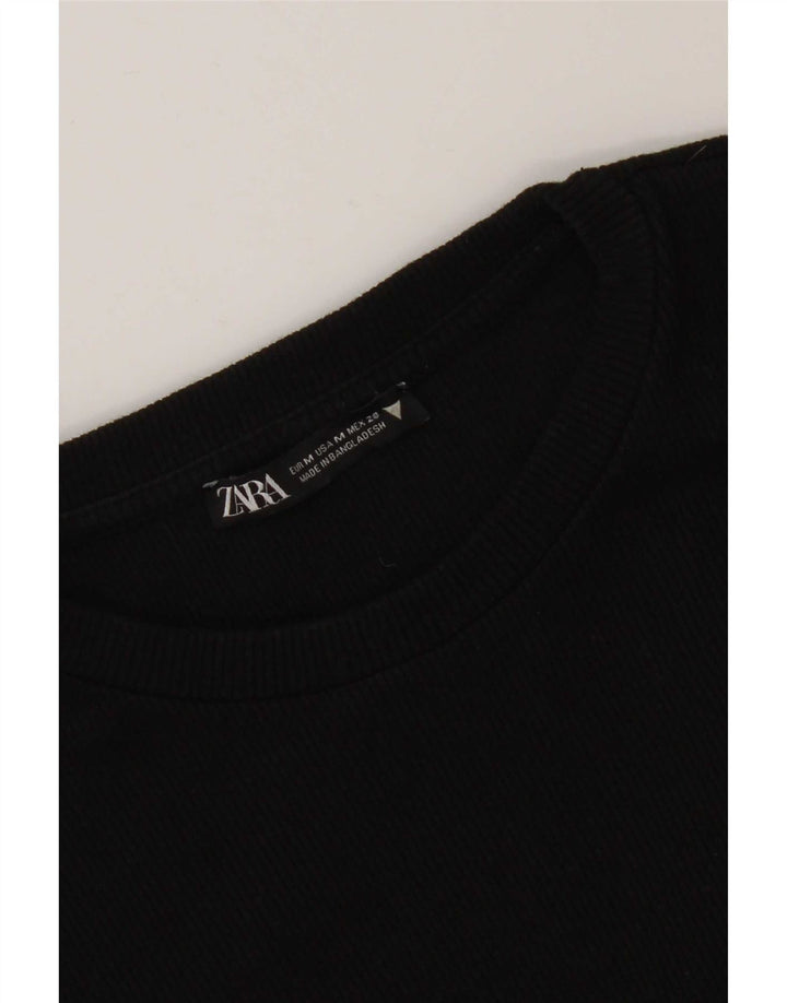 Zara Mujer Vestido Jersey Reino Unido 42 Mediano Negro