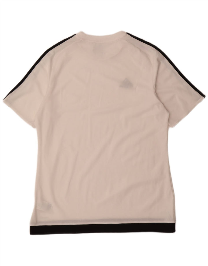 Adidas Hombre Climalite Camiseta Top Grande Blanco Colorblock Poliéster