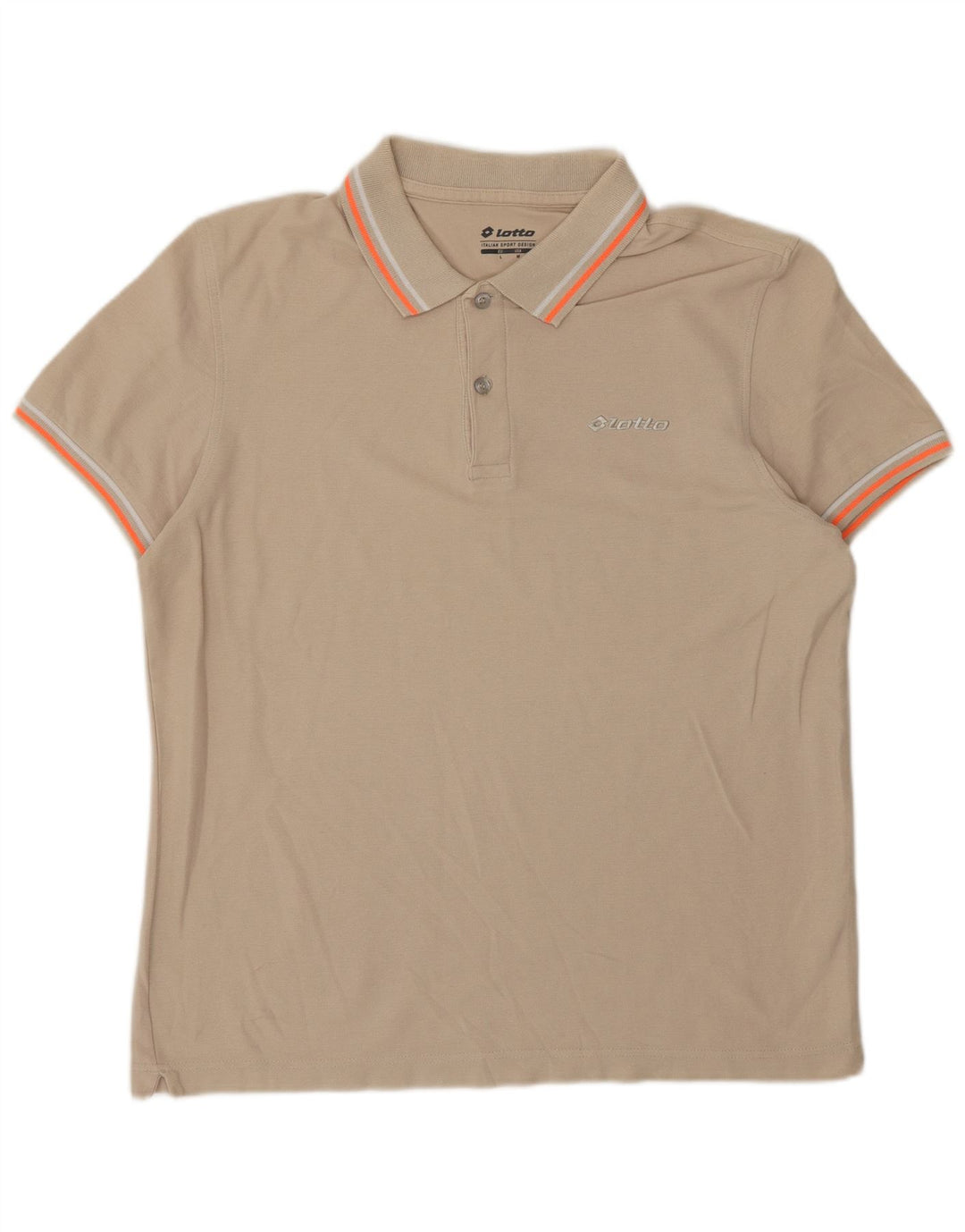 Polo Lotto Hombre Grande Beige Algodón