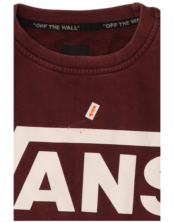 Vans Hombre Graphic Sudadera Jumper Small Borgoña Algodón