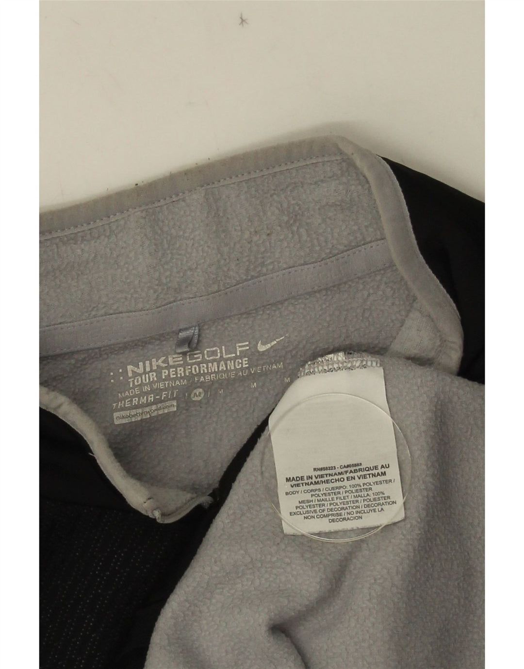 NIKE Hombre Therma-Fit Zip Neck Sudadera Jumper Medium Negro Poliéster