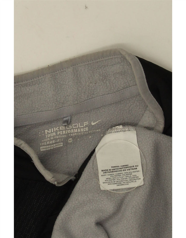 NIKE Hombre Therma-Fit Zip Neck Sudadera Jumper Medium Negro Poliéster