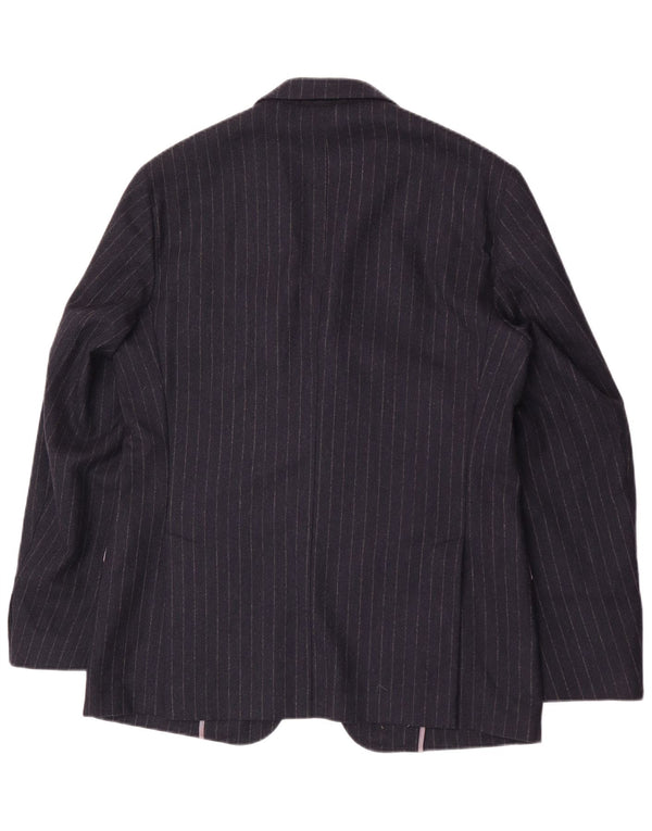 Brooksfield Chaqueta tipo blazer de 3 botones para hombre IT 50 grande azul marino a rayas