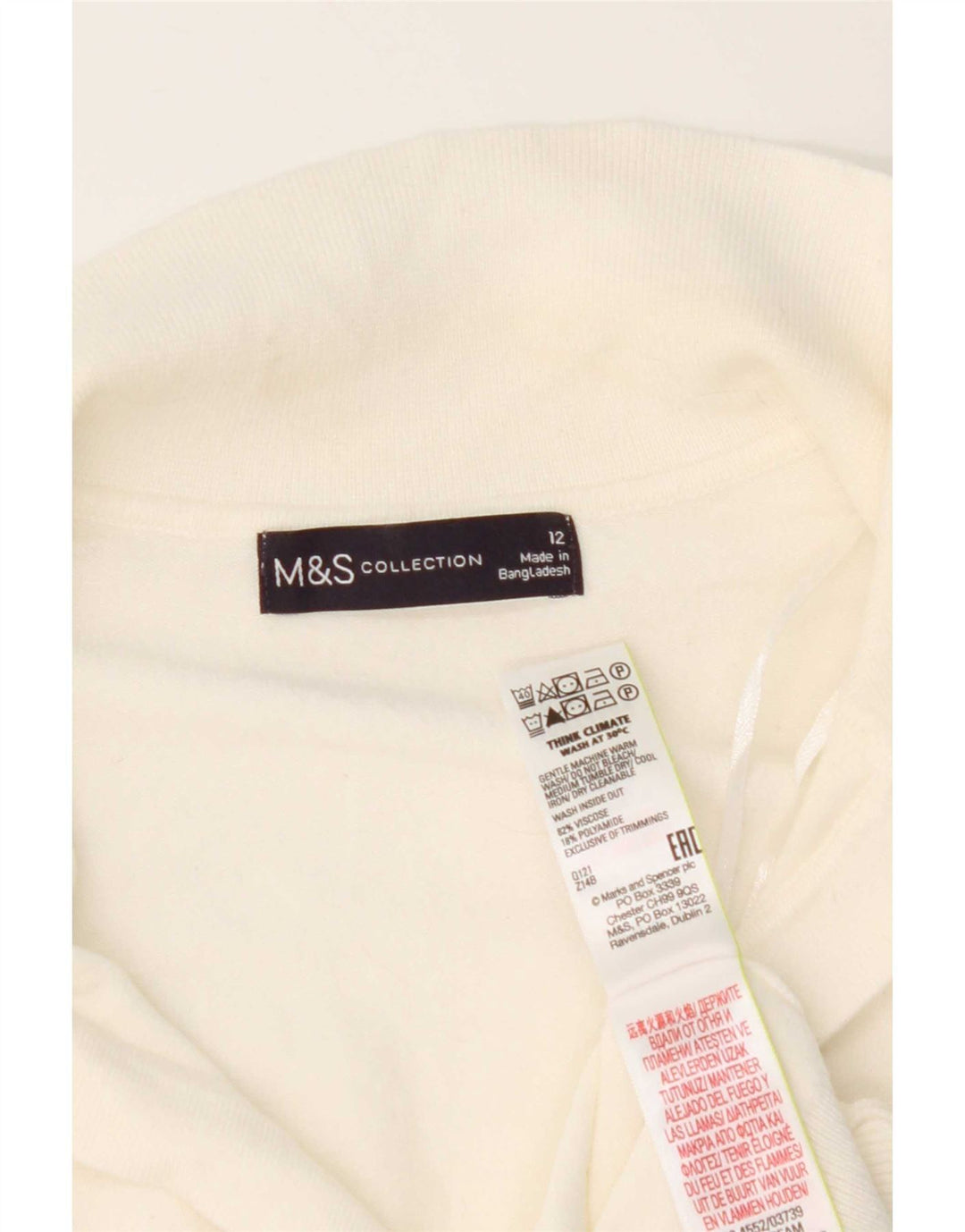 Marks & Spencer Polo para mujer UK 42 Viscosa blanca mediana