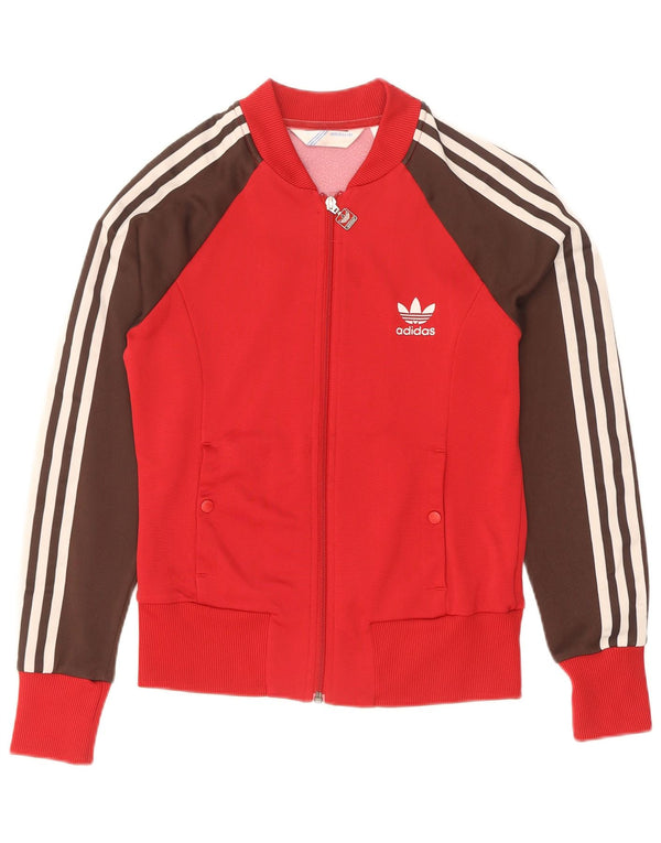 Adidas Chaqueta de chándal para mujer IT 38 XS Poliamida color block rojo