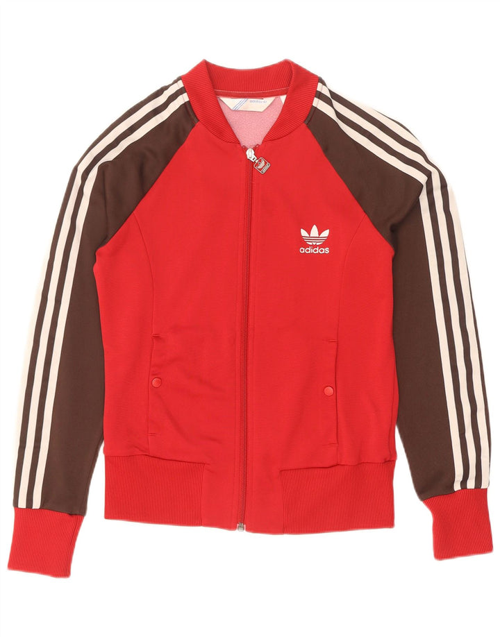Adidas Chaqueta de chándal para mujer IT 38 XS Poliamida color block rojo