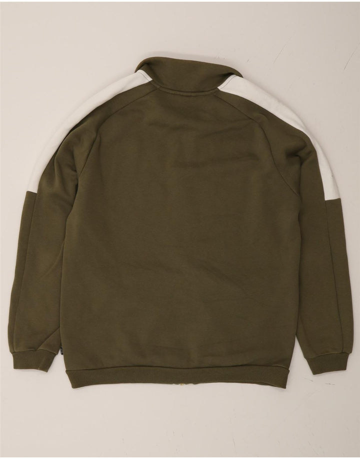 Puma Chaqueta De Chándal Superior De Algodón Caqui Medio Con Bloques De Color |