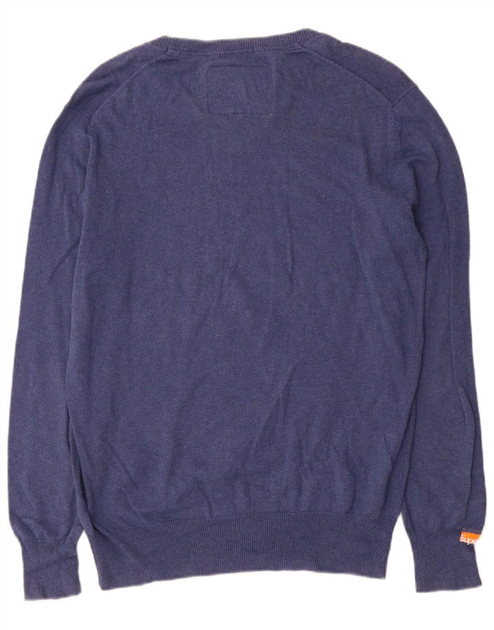 Superdry Jersey con cuello barco para hombre, color azul grande