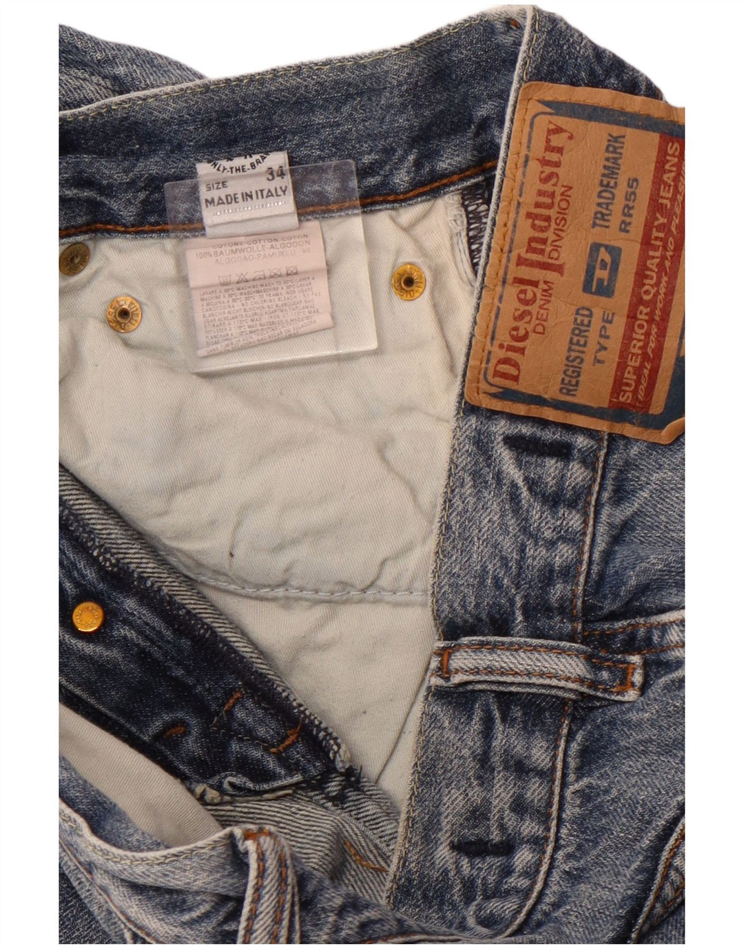 DIESEL Vaqueros Rectos Hombre W34 L31 Algodón Azul