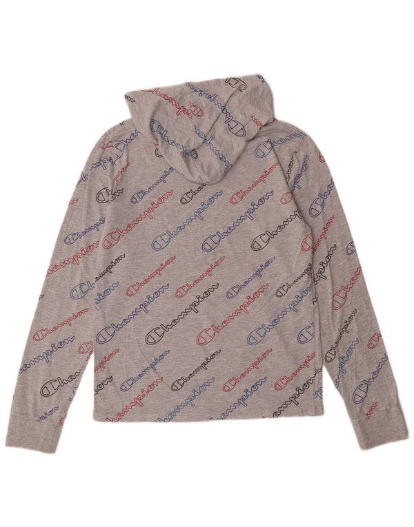 CHAMPION Top gráfico con capucha para niñas Manga larga 13-14 años XL Algodón gris