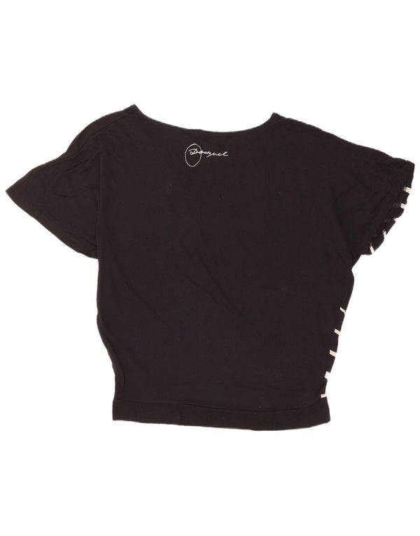 DESIGUAL Camiseta gráfica extragrande para mujer UK 44 Medium Black Floral