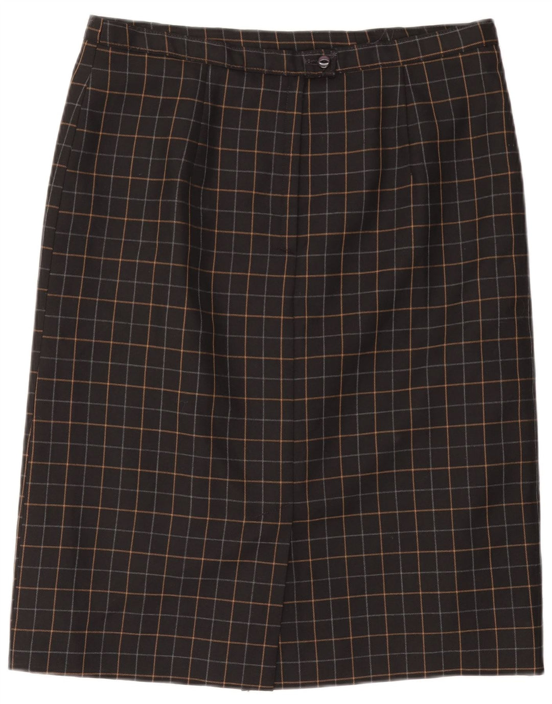 VINTAGE Falda recta para mujer W34 Cuadro negro grande