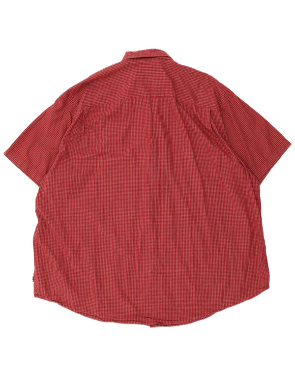 Wrangler Camisa De Manga Corta Para Hombre 2XL Algodón A Cuadros Rojos