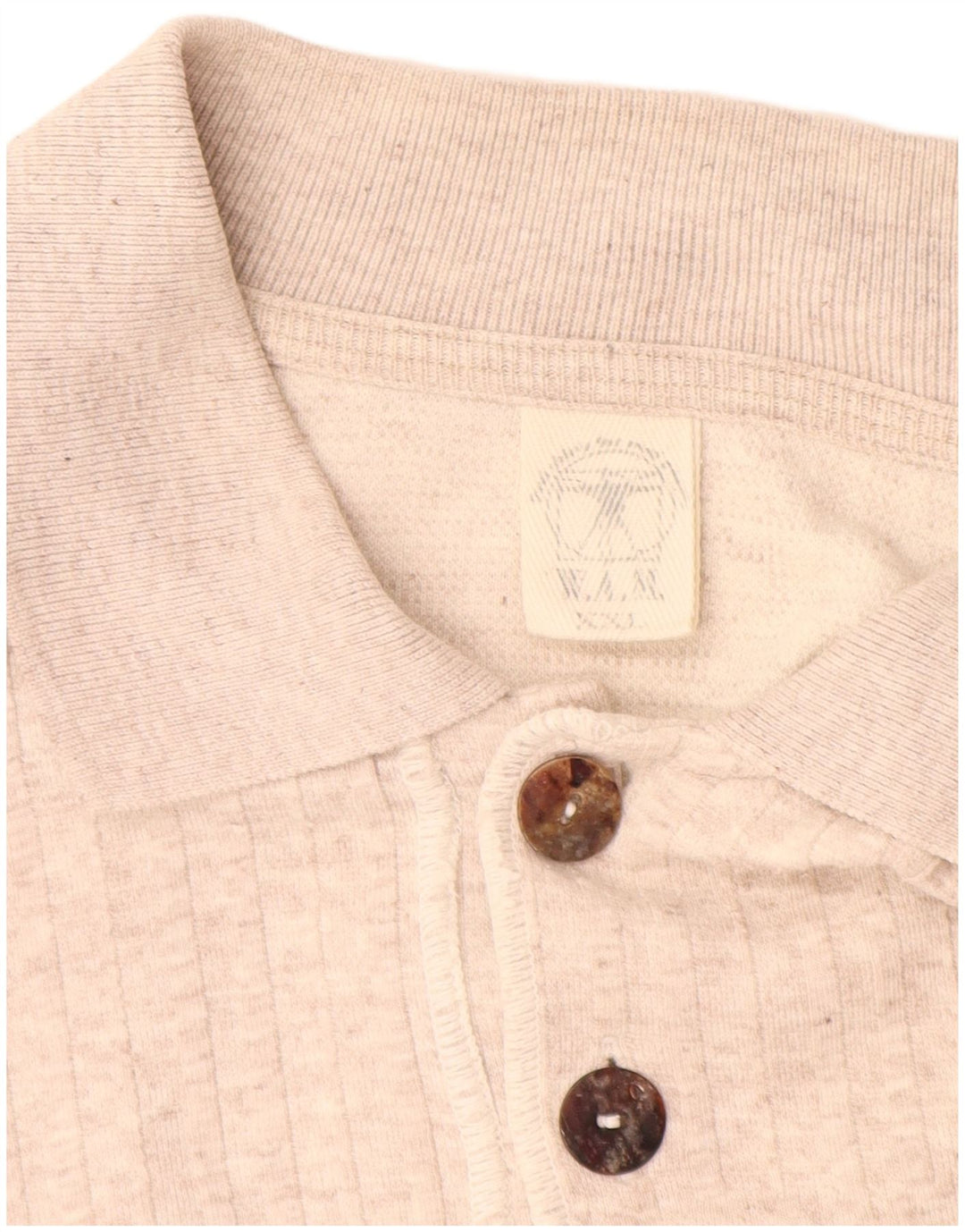 VINTAGE Suéter tipo jersey con cuello polo para hombre 2XL Beige