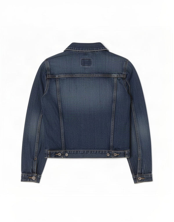 PEPE Jeans Chaqueta vaquera corta para mujer UK 10 Small Blue Cotton