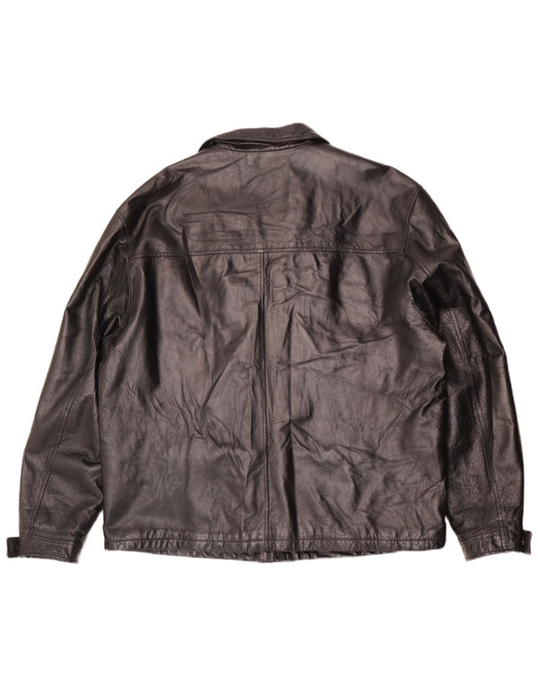 La Pelle Chaqueta de cuero para hombre IT 58 4XL Negro