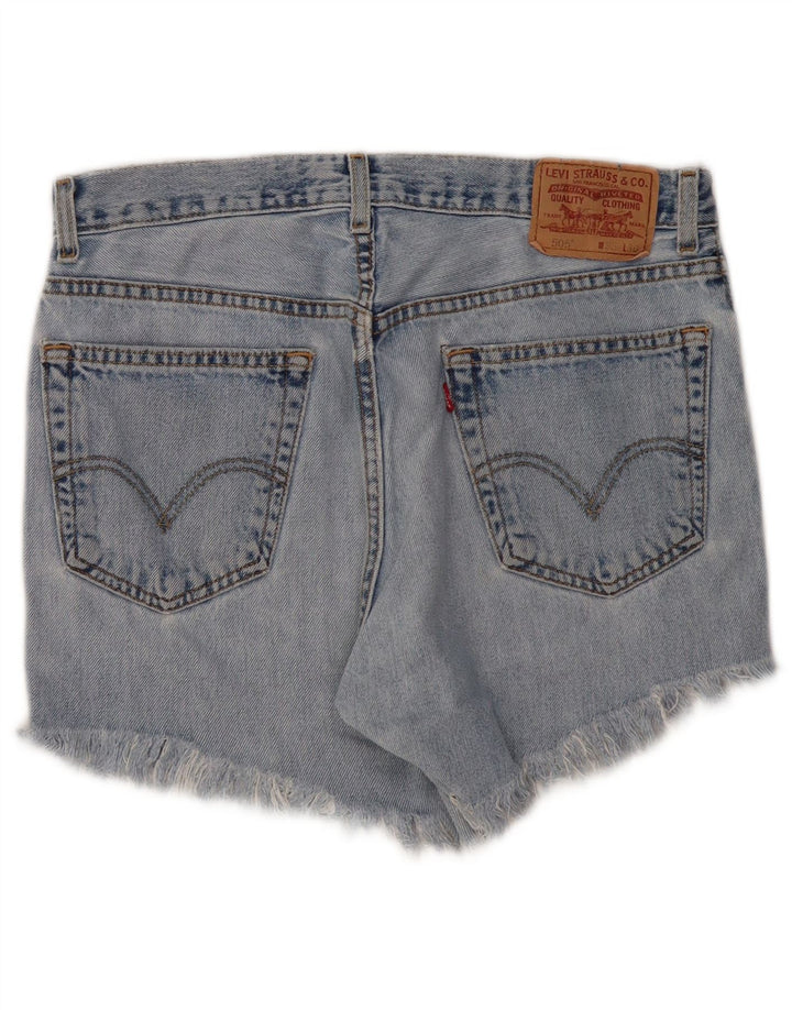 Levi's 505 Shorts De Mezclilla De Corte Regular Y Talle Alto W33 Azul Medio