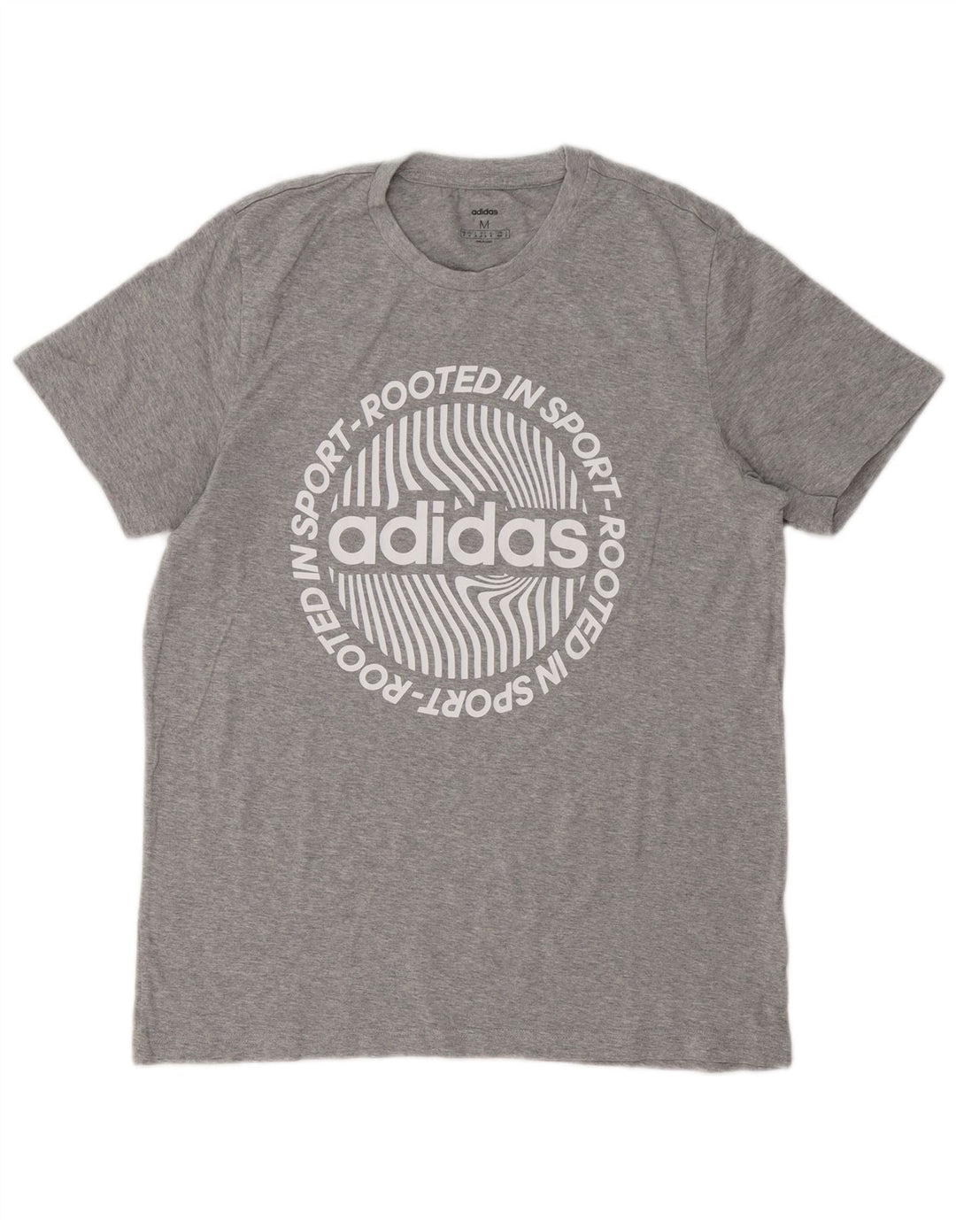 Adidas Hombre Camiseta Gráfica Top Gris Medio Moteado