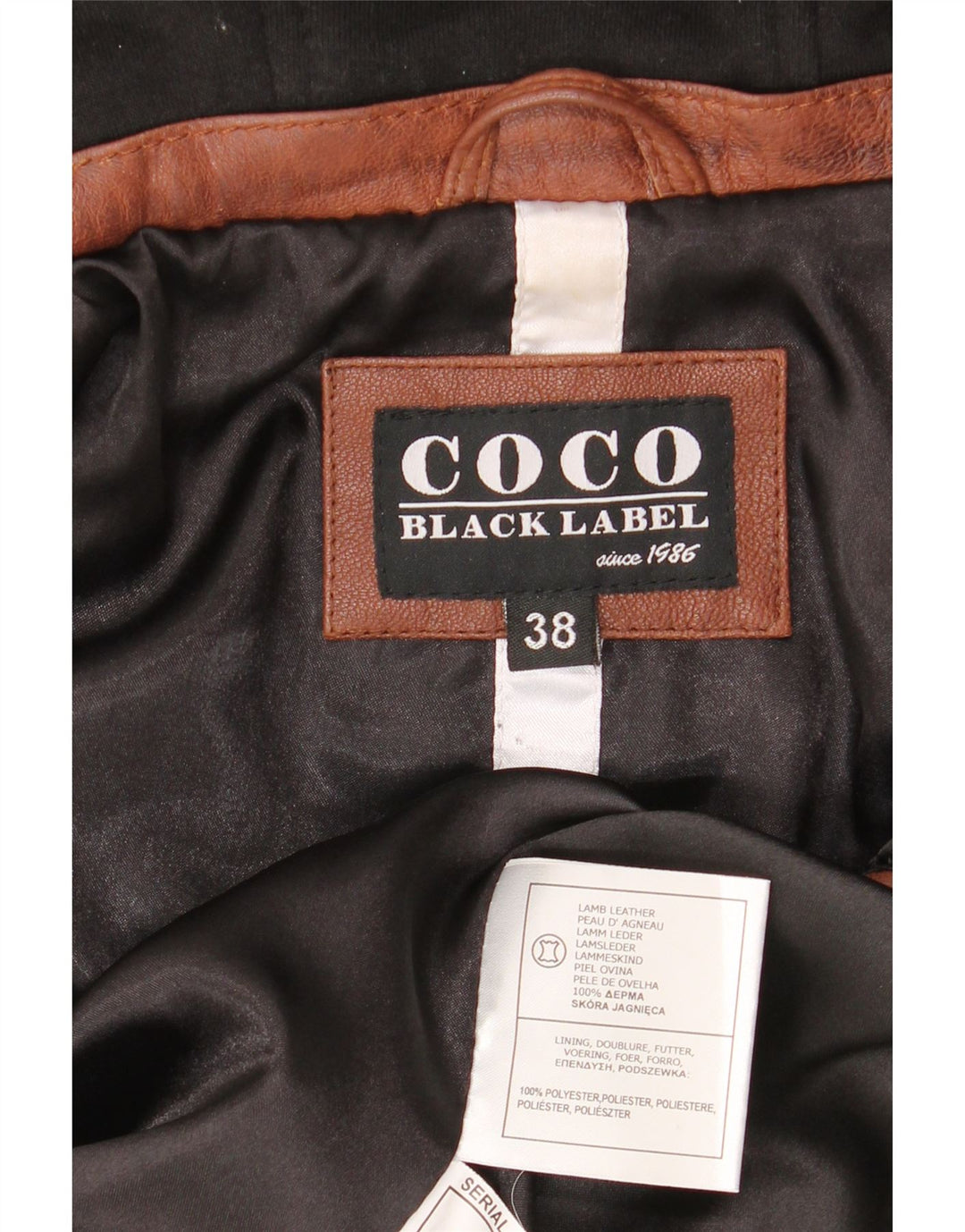 Vintage mujer chaqueta biker con capucha EU 38 Medium Brown Colourblock