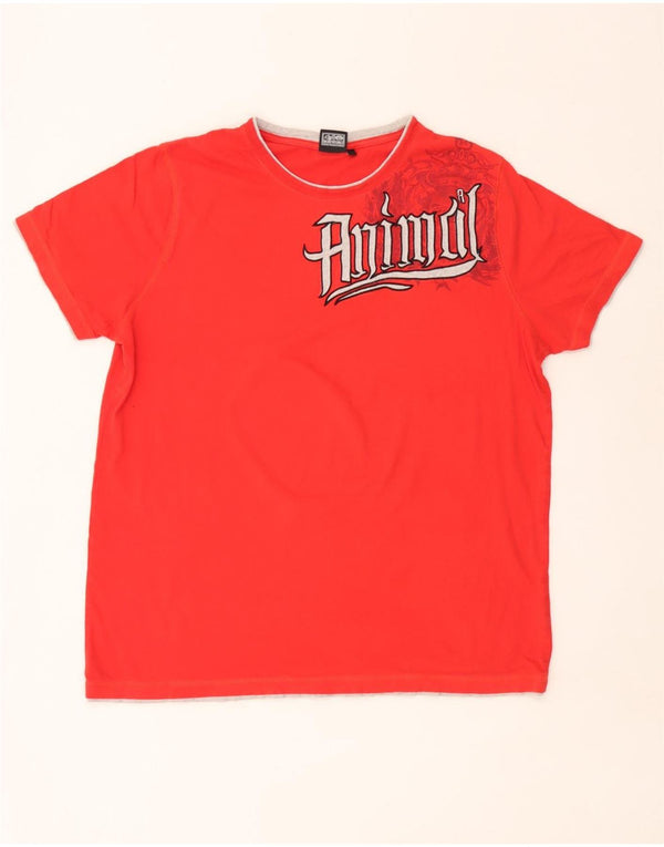 Animal Camiseta gráfica para hombre Top XL Algodón rojo