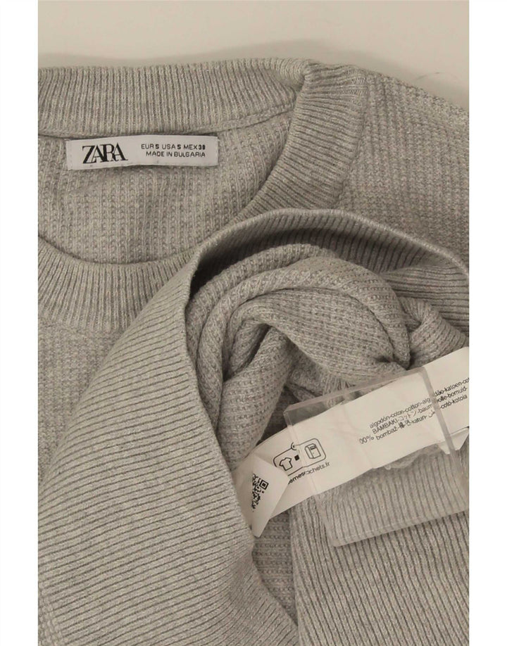Zara Hombre Jersey Cuello Redondo Jersey Small Gris Algodón