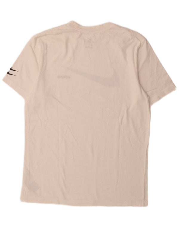 Nike Camiseta gráfica para hombre Top deportivo de algodón blanco mediano