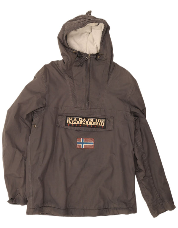 Napapijri Chaqueta anorak con capucha y gráfico geográfico para hombre UK 36 Small Grey