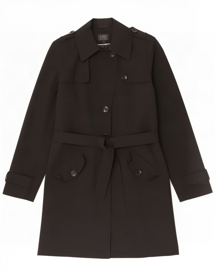 Marks & Spencer Gabardina para mujer ES 44 Medio Negro Poliéster Clásico