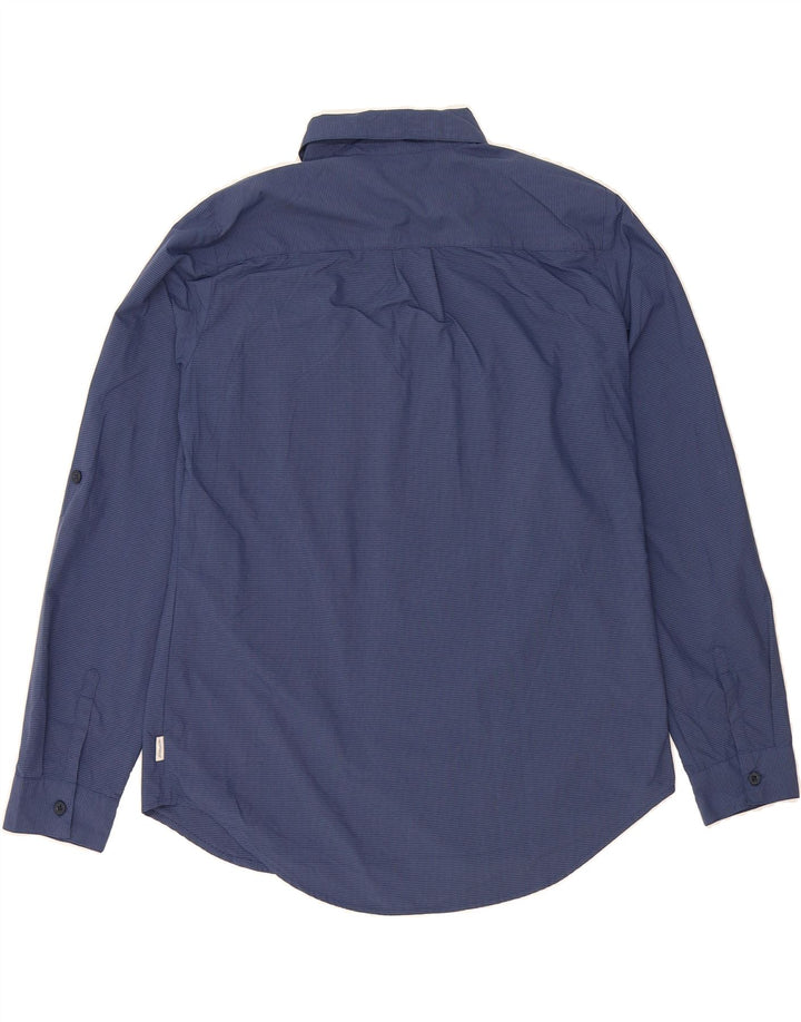 EDDIE BAUER Womens Shirt UK 14 Medium Navy Blue Check Nylon Vintage Eddie Bauer and Second-Hand Eddie Bauer from Messina Hembry 