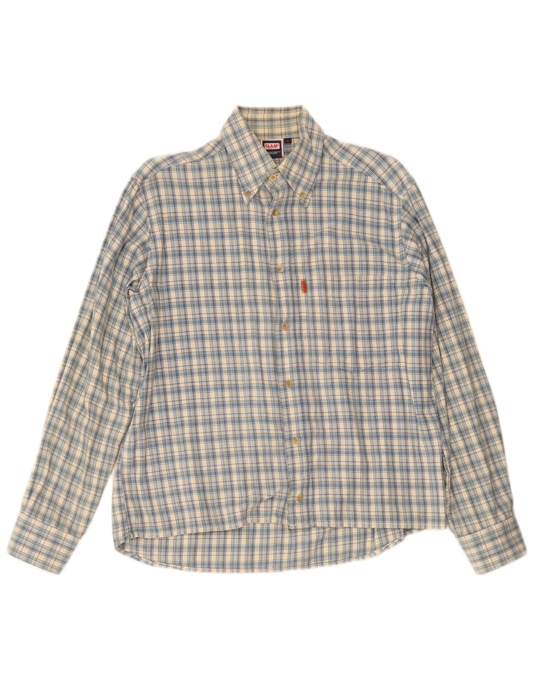 Camisa Slam Hombre Pequeño Algodón A Cuadros Azul