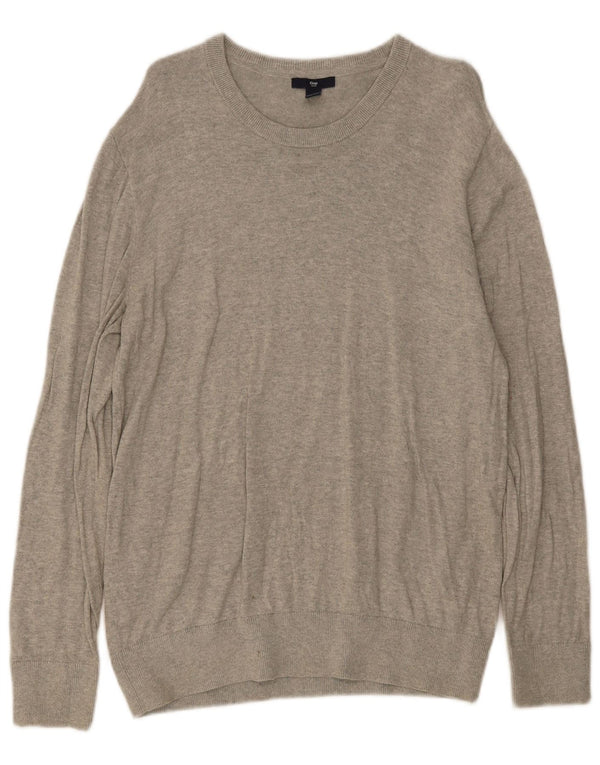 Jersey Con Cuello Barco De Hombre Gap De Algodón Moteado Gris Medio