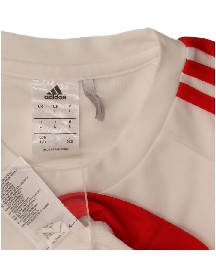 Adidas Mens Climalite Camiseta Top Grande Poliéster Blanco
