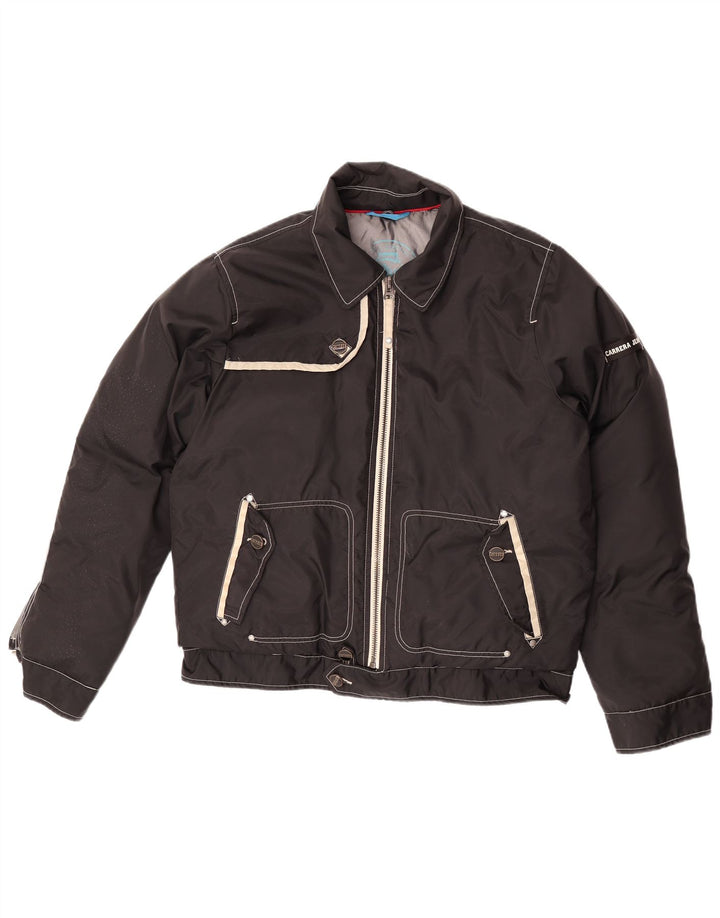 Carrera Chaqueta Bomber Acolchada para Hombre Reino Unido 40 Grande Negro