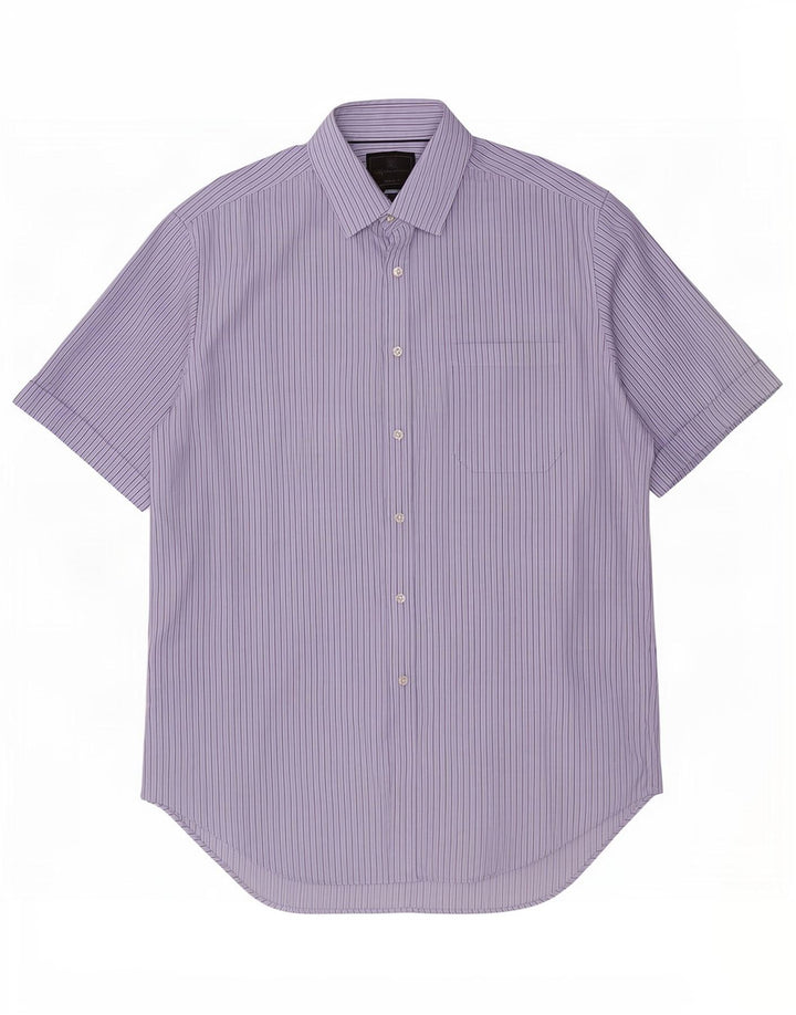 Marks & Spencer Camisa de manga corta para hombre Talla 16 41 Raya azul grande