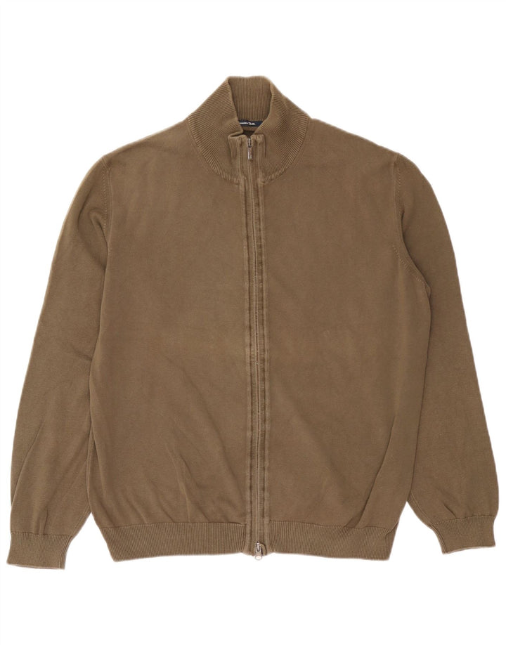 Massimo Dutti Jersey Cárdigan Hombre Large Caqui Algodón
