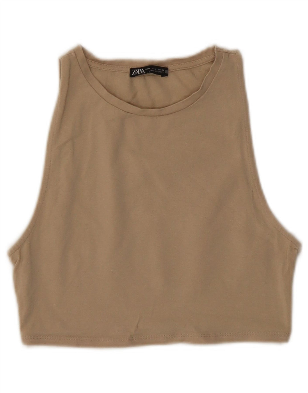 ZARA Mujer Crop Top UK 42 Algodón Beige Medio