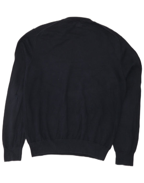 Marks & Spencer - Jersey de cuello redondo para hombre, talla grande, algodón azul marino