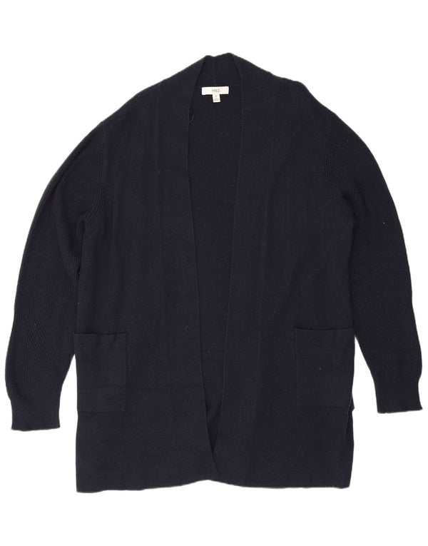 Marks & Spencer Suéter tipo cárdigan abierto largo para mujer UK 20 2XL Azul marino