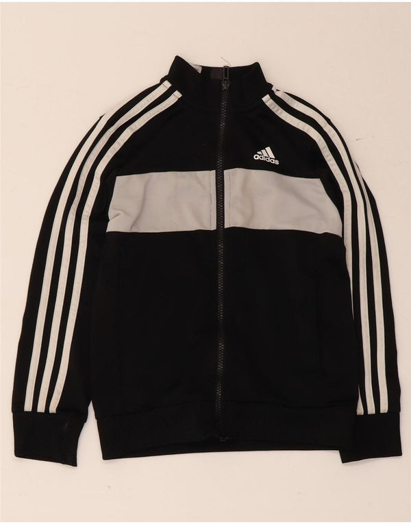 Adidas - Chaqueta de chándal para niño, 7-8 años, color negro, poliéster