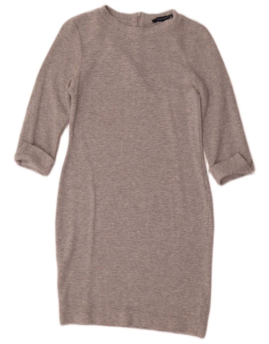 French Connection Vestido tubo de manga 3/4 para mujer UK 42 Viscosa gris medio