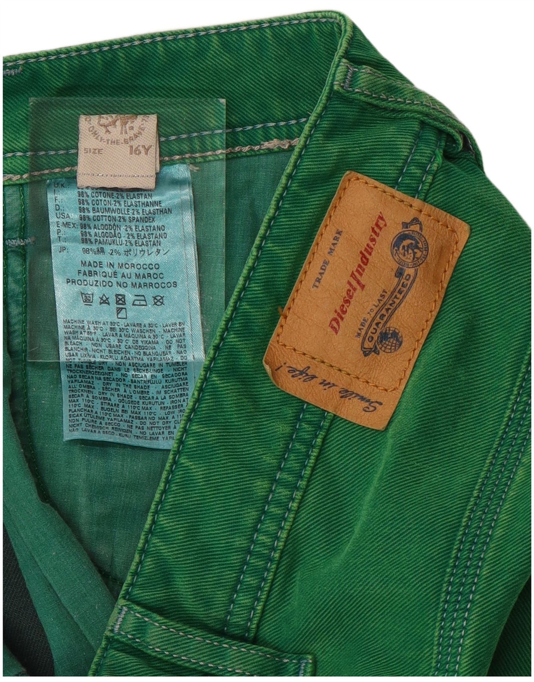 DIESEL Shorts vaqueros para niño 15-16 años W32 Algodón verde