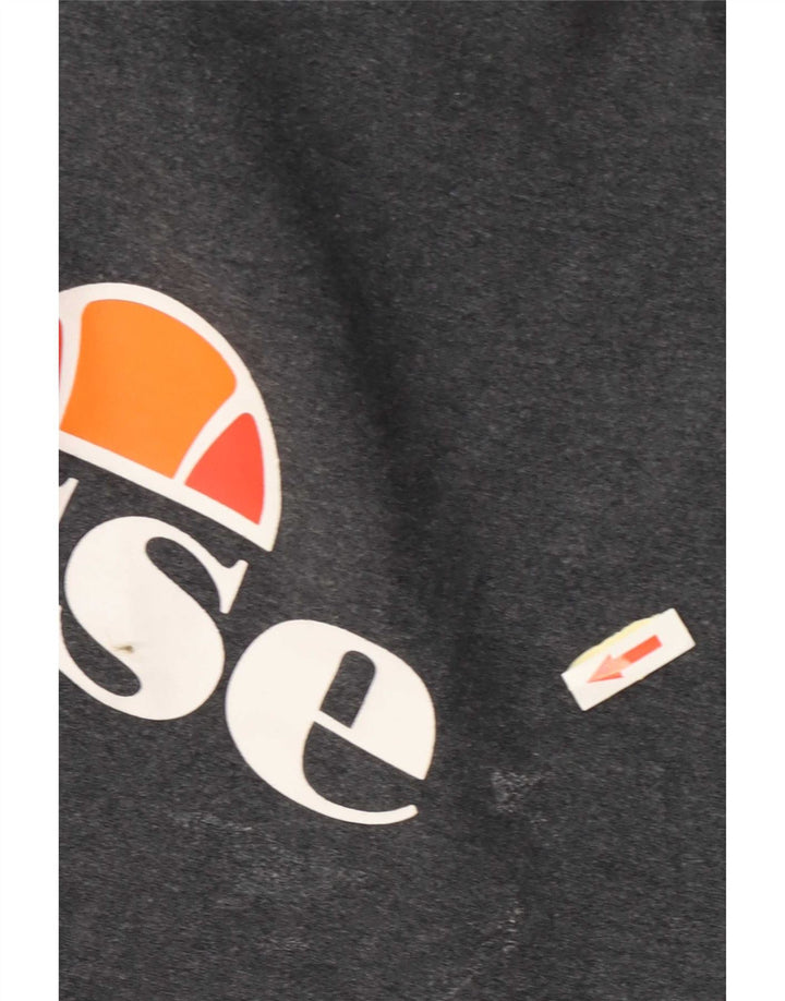 Ellesse Hombre Sudadera Con Capucha Gráfica Jersey De Algodón Gris Medio