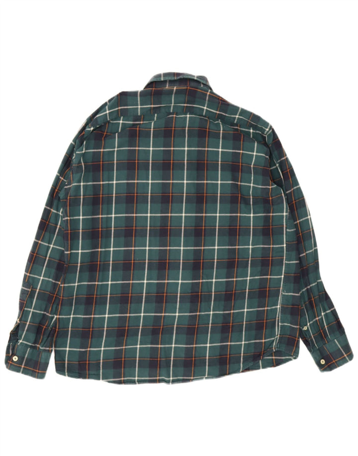 Carrera Camisa de franela de ajuste regular para hombre XL Algodón a cuadros verdes