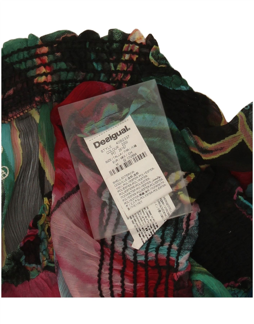 Desigual Top gráfico con hombros descubiertos para mujer Reino Unido 40 Medio Multicolor Floral