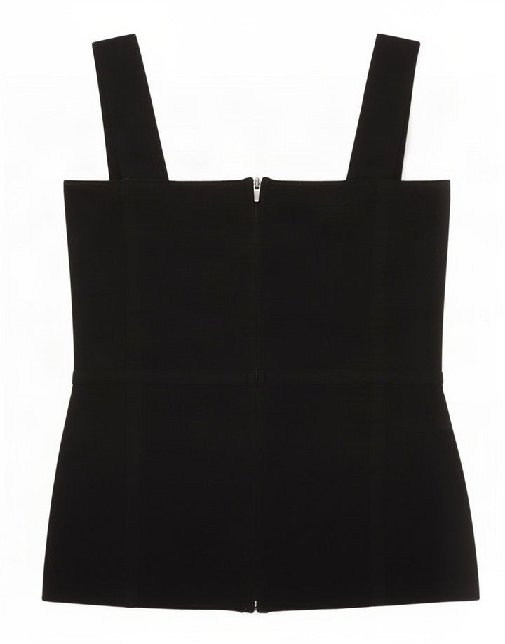 Zara Mujer Crop Top UK 8 Small Nylon Negro