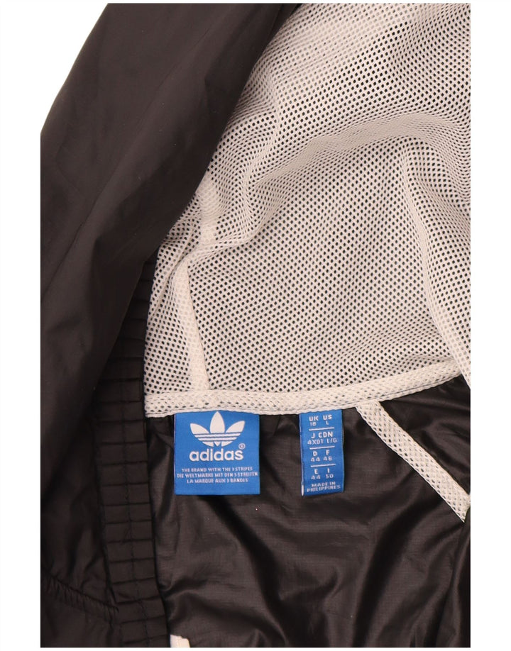 Adidas Chaqueta impermeable con capucha para mujer UK 40 XL Poliéster negro