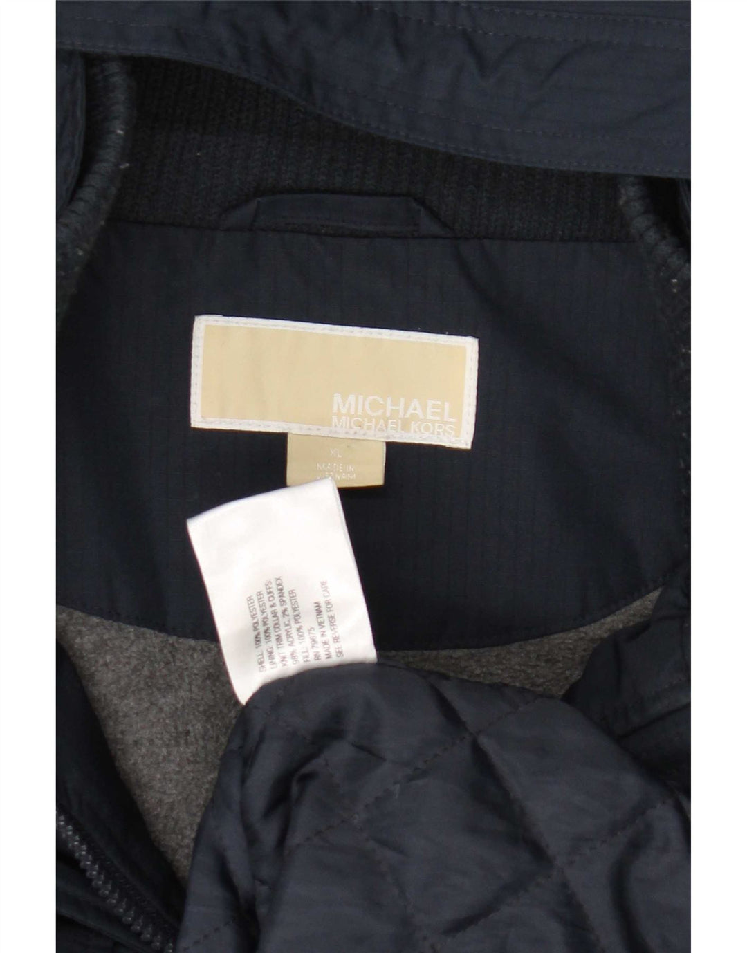 Michael Kors Parka con capucha para mujer UK 40 XL Poliéster azul marino