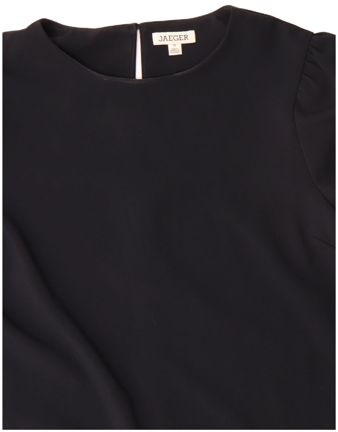 JAEGER Vestido recto de manga larga para mujer UK 40 XL Poliéster azul marino