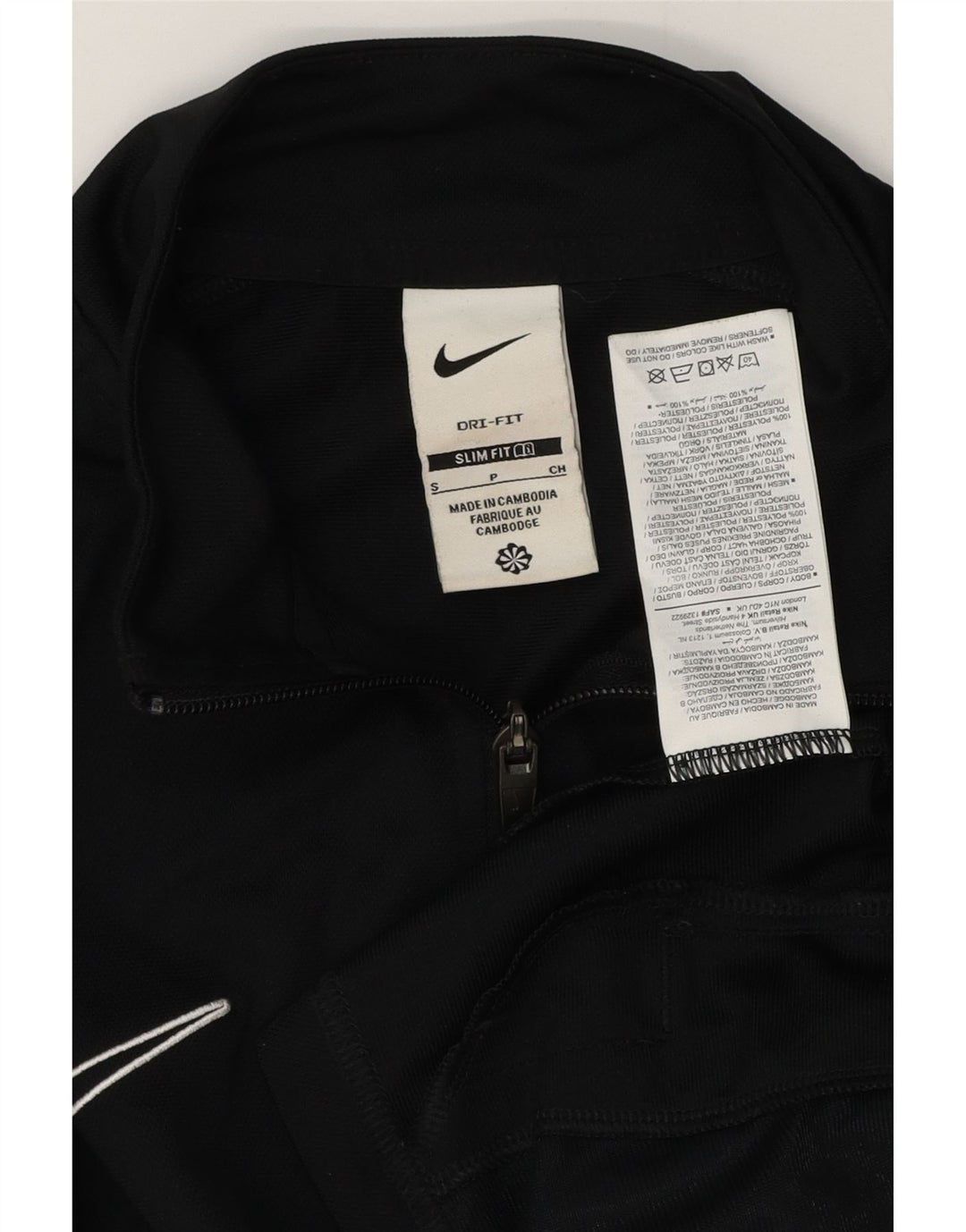 Nike Dri Fit Slim Fit Chándal Top Chaqueta para Hombre Pequeño Poliéster Negro