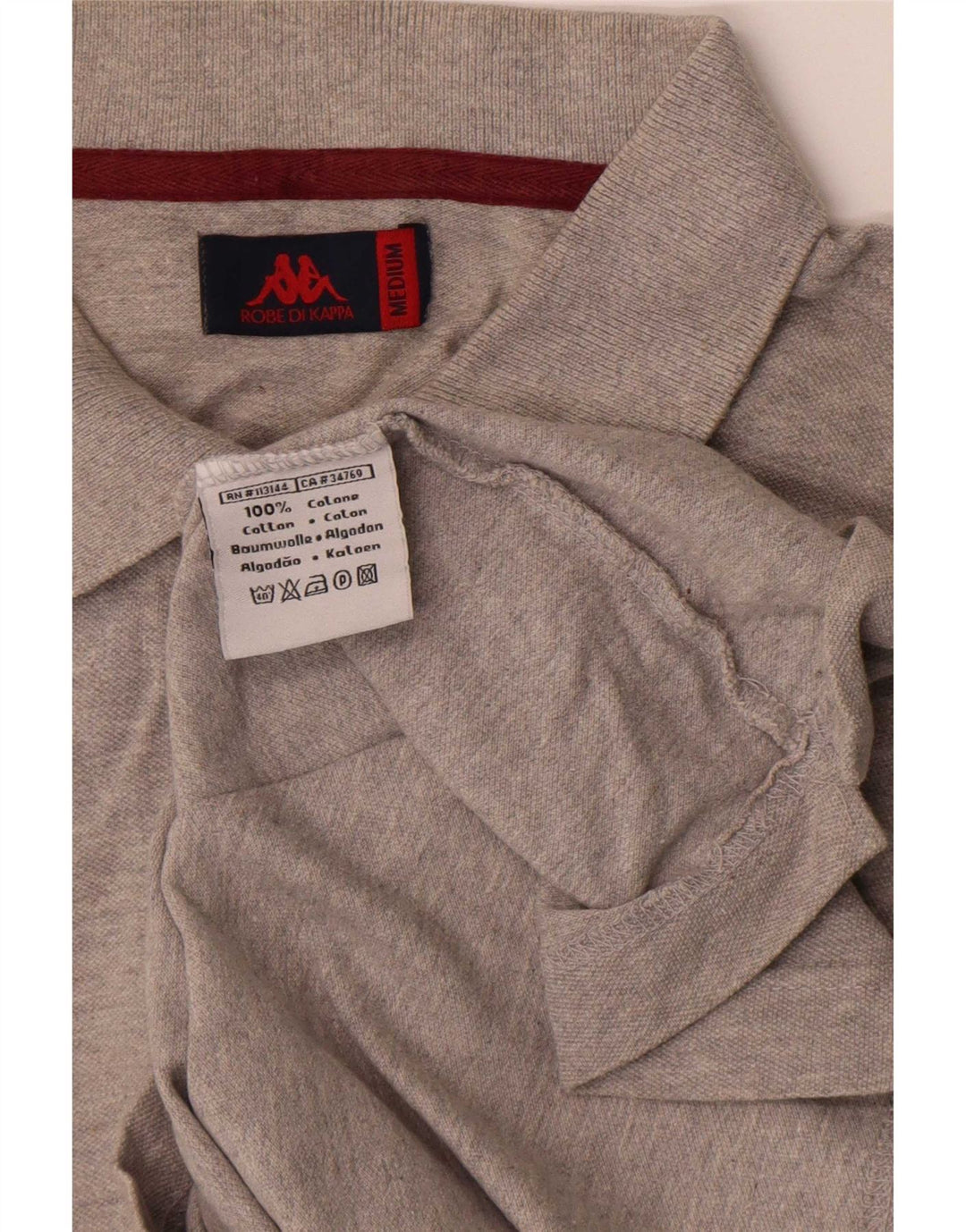 Polo Kappa Hombre De Algodón Moteado Gris Medio